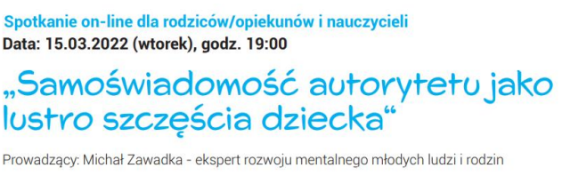 Napis:Samoświadomość autorytetu jako lustro szczęścia dziecka