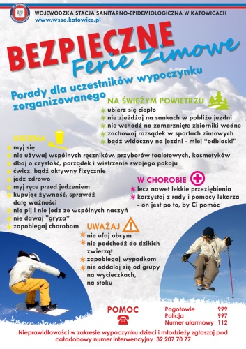 Bezpieczne ferie - plakat