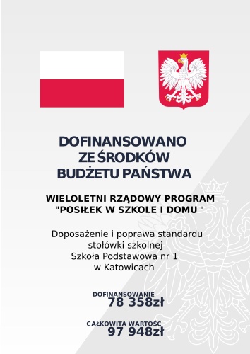 Wieloletni rządowy program Posiłek w szkole i domu. Doposażenie i poprawa standardu stołówki szkolnej