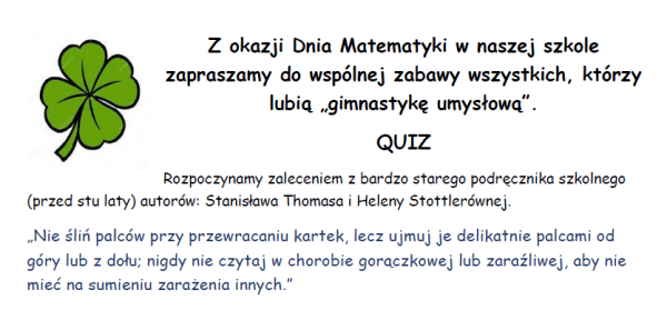 Ciekawostki - quiz matematyczny