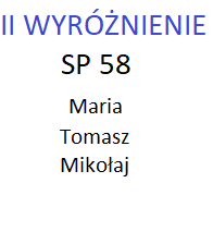 II wyróżnienie - SP58