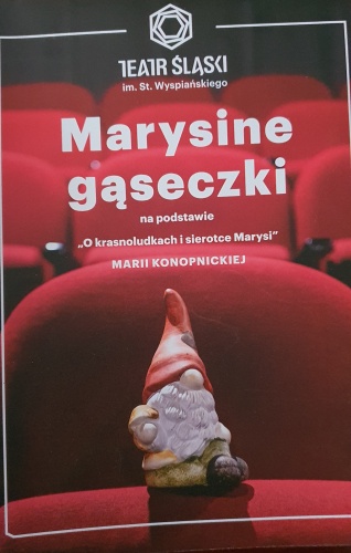 Zdjęcie broszury informacyjnej dotyczącej spektaklu Marysine Gąseczki