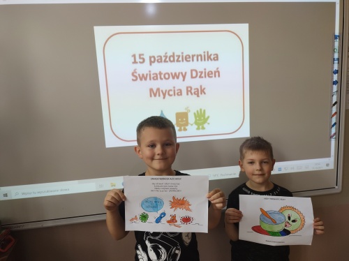 Światowy Dzień Mycia Rąk - zajęcia w kl. 1a