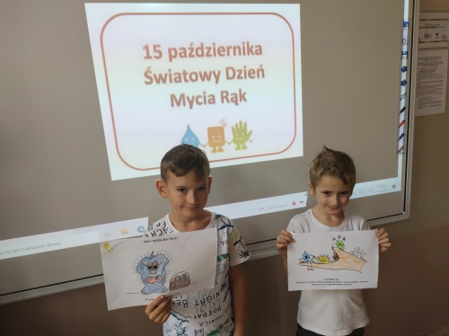 Światowy Dzień Mycia Rąk - zajęcia w kl. 1a