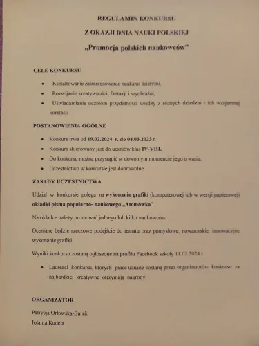 Zdjęcie z obchodów Dnia Nauki w Jedynce