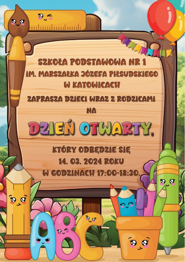Plakat Dni Otwartych w Jedynce
