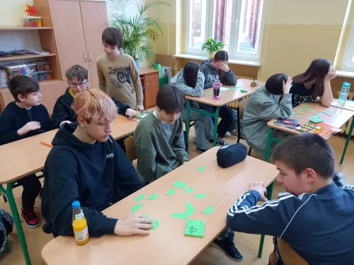 Zdjęcie ze szkolnych obchodów Święta Liczby Π 