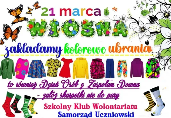 Plakat - zakładamy kolorowe ubrania